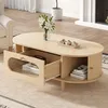 Merax Couchtisch mit 1 Schublade und Rolltür, Sofatisch Produktbild-Vorschau 1