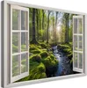 Leinwandbild Blick aus dem Fenster Wald Natur Bäume 90x60 Produktbild-Vorschau 1