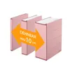 Three pink binders are shown in a row, with an orange arrow pointing from the smallest to the largest, indicating expandability. Anteprima dell’immagine prodotto