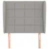 [Home] Kopfteil mit Ohren Hellgrau 103x23x118/128 cm Stoff Produktbild-Vorschau 3