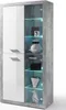 Vitrine Blanc brillantReproduction béton, 4 portes, Voir les images du produit 14