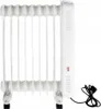 A white oil-filled radiator with wheels and a power cord. Produktbild-Vorschau