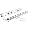 Two drawer slides are shown on a white background with dimensions and screws. Produktbild-Vorschau