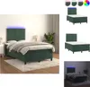 vidaXL Boxspringbett mit Matratze & LED Dunkelgrün 120x200 Produktbild-Vorschau 1