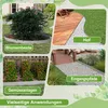 A collage of four images showing different applications of garden edging, with text labels for each application and a general title at the bottom. Produktbild-Vorschau