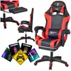 Poltrona da gaming rosso e nero con cuscino HR-RED Anteprima dell’immagine prodotto 7