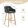 2er-Set Barhocker Leinen hohe Rückenlehne Armlehnen Produktbild-Vorschau 3
