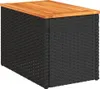 A black rattan storage box with a wooden lid. Produktbild-Vorschau