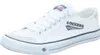 A single white canvas sneaker is shown from a side-diagonal angle against a white background. Voir les images du produit