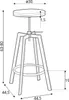 A line drawing of a stool with dimensions indicated. Anteprima dell’immagine prodotto