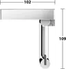 A top-down view of a chrome toilet paper holder with a glass shelf. Produktbild-Vorschau