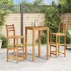 A wooden bar table and two bar stools are set up on a patio. Anteprima dell’immagine prodotto