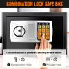 A hand is shown pressing buttons on a digital keypad of a safe box. Produktbild-Vorschau