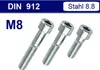 Zylinderschrauben DIN 912 / ISO 4762 - Stahl verzinkt (M8 x Produktbild-Vorschau 2
