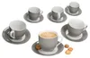 6er Set Variant Grau Kaffeetassen mit Untertassen für 6 Produktbild-Vorschau 1