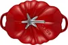 The top view of a red Staub cocotte shaped like a tomato. Náhľad obrázku produktu