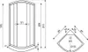Technical drawings and dimensions of a shower cabin. Anteprima dell’immagine prodotto