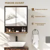 A bathroom vanity with a medicine cabinet above it, featuring a sink and faucet. Produktbild-Vorschau