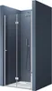A modern shower enclosure with a folding glass door. Produktbild-Vorschau