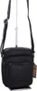 A black leather crossbody bag displayed on a stand against a white background. Anteprima dell’immagine prodotto