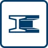 A blue icon of an I-beam or structural support. Voir les images du produit