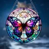 GKA Sonnenfänger Schmetterling lila 15 cm Buntglas Produktbild-Vorschau 2