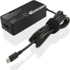 A black Lenovo laptop power adapter with a USB-C connector and a coiled power cord, shown on a white background. Produktbild-Vorschau