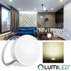A collage showing a modern interior with lighting fixtures, a product shot of an LED module, and a lighting effect sample. Náhled obrázku produktu