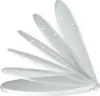 A white toilet seat shown from a diagonal angle, with multiple sections lifted to demonstrate its flexibility or a slow-closing mechanism. Produktbild-Vorschau