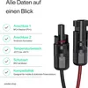 A list of features for a PV power station cable with two types of connectors shown on the right. Produktbild-Vorschau