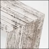 A close-up view of the corner of a wooden picture frame with a distressed white and brown finish. Podgląd zdjęcia produktu