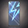 A smartphone with a lightning bolt design on the screen, presented in a studio setting with a gradient background. Produktbild-Vorschau