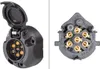 A product shot of a 7-pin trailer socket, shown from two angles. Produktbild-Vorschau