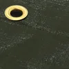 A close-up view of a green tarp with a grommet. Produktbild-Vorschau