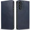 Two views of a blue leather flip phone case for a Samsung Galaxy A17 / A17 5G. Produktbild-Vorschau
