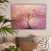 Leinwand Bilder 80x60 cm - Lebensbaum - Rosa - Gold - Produktbild-Vorschau 2
