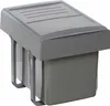 A gray trash can with a lid and two compartments. Produktbild-Vorschau