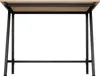 The underside of a desk with a wood-effect top and black metal legs. Náhled obrázku produktu