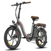 A studio shot of a gray folding electric bicycle against a white background. Produktbild-Vorschau