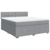 vidaXL Boxspringbett mit Matratze Hellgrau 180x200 cm Stoff Produktbild-Vorschau 1