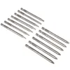 A collection of screwdriver bits arranged in two diagonal rows on a white background. Produktbild-Vorschau