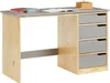 Kinderschreibtisch EMMA aus Kiefer Massivholz, natur/grau - Produktbild-Vorschau 1