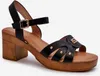 Damen High Heel Sandalen aus schwarzem Kunstleder Assames Produktbild-Vorschau 4