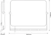 Technical drawing of a floodlight showing its dimensions. Produktbild-Vorschau