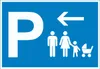 Eltern Kinderwagen Parkplatz Schild mit Richtungspfeil Produktbild-Vorschau 1