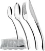 A set of cutlery, including spoons, a fork, and a knife, displayed on a white background. A plastic organizer for cutlery is also visible in the foreground. Produktbild-Vorschau