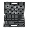 A black plastic toolbox containing a set of metal sockets and a ratchet wrench. Náhľad obrázku produktu