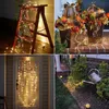 Collage of four images showing decorative string lights used in various outdoor and indoor settings. Produktbild-Vorschau