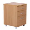 A wooden filing cabinet on wheels Produktbild-Vorschau