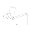 A technical drawing of a toilet paper holder with dimensions indicated. Produktbild-Vorschau